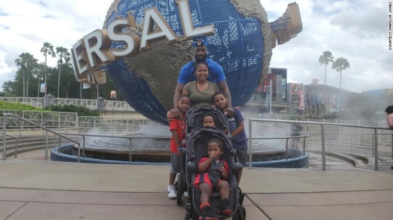 Lucky Jones smiles with his wife, Marissa, and four children in this undated photo.