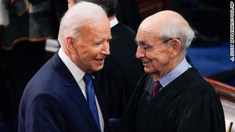 Watch retiring Supreme Court justice&#39;s adorable reaction to Biden&#39;s shout-out