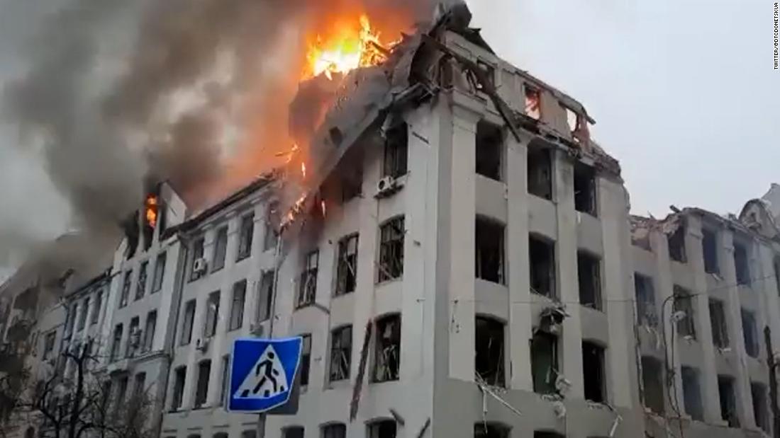 Kharkiv’s university, regional police department hit by missile strikes – CNN Video