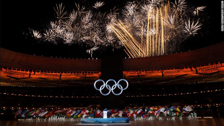 A firework display is seen during the Opening Ceremony of the Beijing 2022 Winter Olympics at the Beijing National Stadium on February 4, 2022, in Beijing, China.