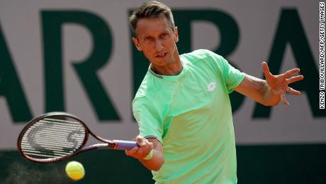 Ukraine & # 39; s Sergiy Stakhovsky, playing in the 2019 French Open in Paris. 