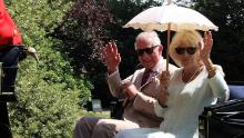 The Prince of Wales and Duchess of Cornwall at the Sandringham Flower Show in July 2019