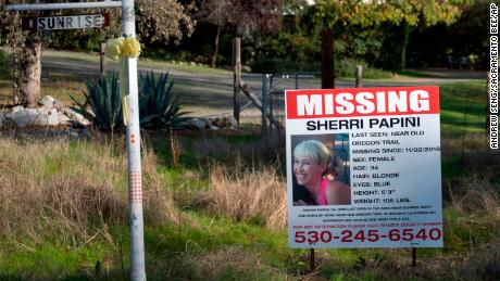 In this 2016 file photo, Sherri Papini is seen on a sign reporting her missing in Northern California. 