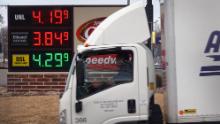 Fuel prices are displayed on a sign at a gas station on Thursday in Hampshire, Illinois. 