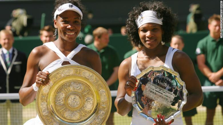 Venus (L) defeated sister Serena in an all-Williams 2008 Wimbledon final.