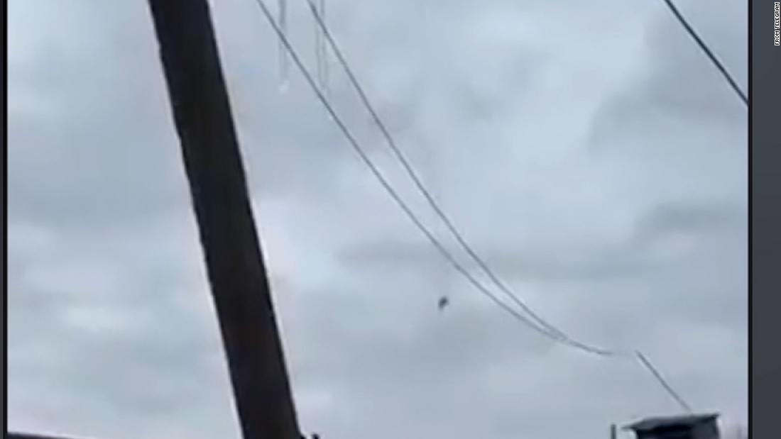 Video appears to show Russian jet falling from the sky