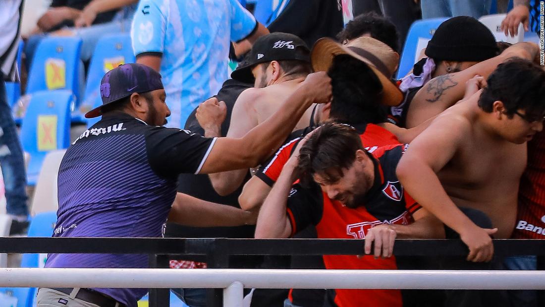At least 26 injured as fights break out among fans at Mexican soccer game