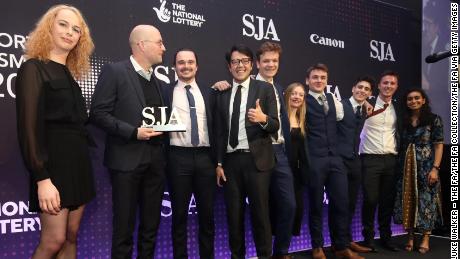 CNN Sport is presented with its SJA award on Monday.