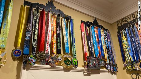 A small portion of Flaherty&#39;s runDisney medals. 