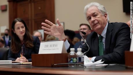 WASHINGTON, DC - MARCH 08: CIA Director William Burns speaks during a House Intelligence Committee hearing in the Rayburn House Office Building on March 08, 2022, in Washington, DC. The committee met to discuss worldwide threats including Russia&#39;s invasion of Ukraine. (Photo by Anna Moneymaker/Getty Images)