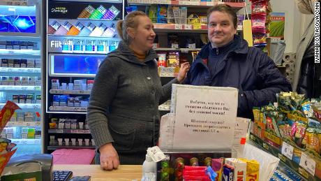 Liudmyla and her husband, Dmytro, have chosen to keep their store open even as other local businesses nearby have closed.