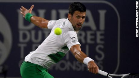 Novak Djokovic returned to the court at the Dubai Duty Free Tennis tournament in Dubai in February.
