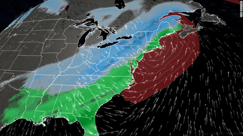 A bomb cyclone will bring winter weather with extreme winds back to the South and Northeast this weekend