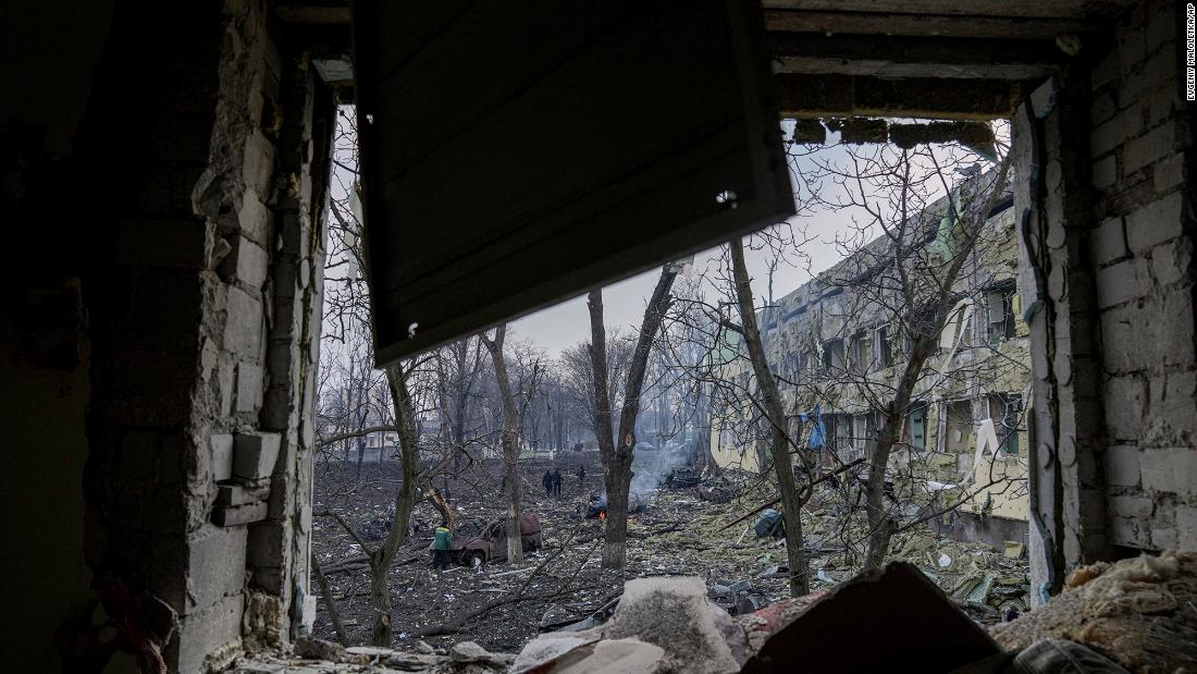 Ukrainian emergency employees work at the site of the bombing. &quot;People, children are under the wreckage,&quot; Russian President Volodymyr Zelensky said on Telegram. &quot;Atrocity! How much longer will the world be an accomplice ignoring terror?&quot;