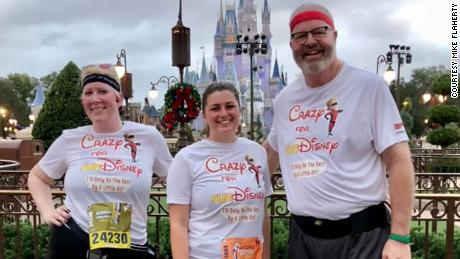 Flaherty and his family after a race at Walt Disney World.