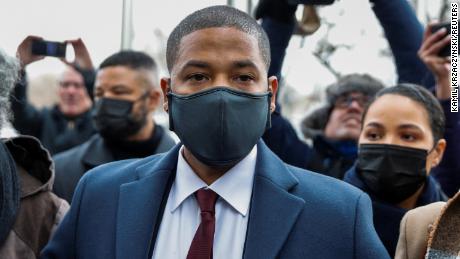 Actor Jussie Smollett, one-time star of the TV drama &quot;Empire,&quot; arrives for his sentencing hearing after he was found guilty of staging a hate crime against himself, in Chicago, Illinois, U.S., March 10, 2022. 