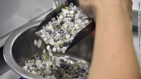 Alrosa accouts for as much as a third of the global output of rough diamonds.