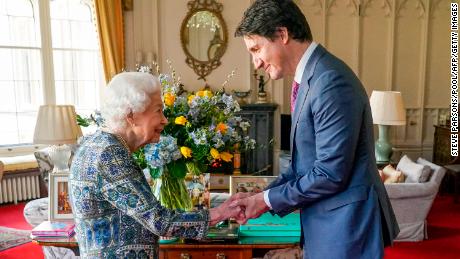 She was all smiles when the Queen met with Canadian Prime Minister Justin Trudeau on Monday.