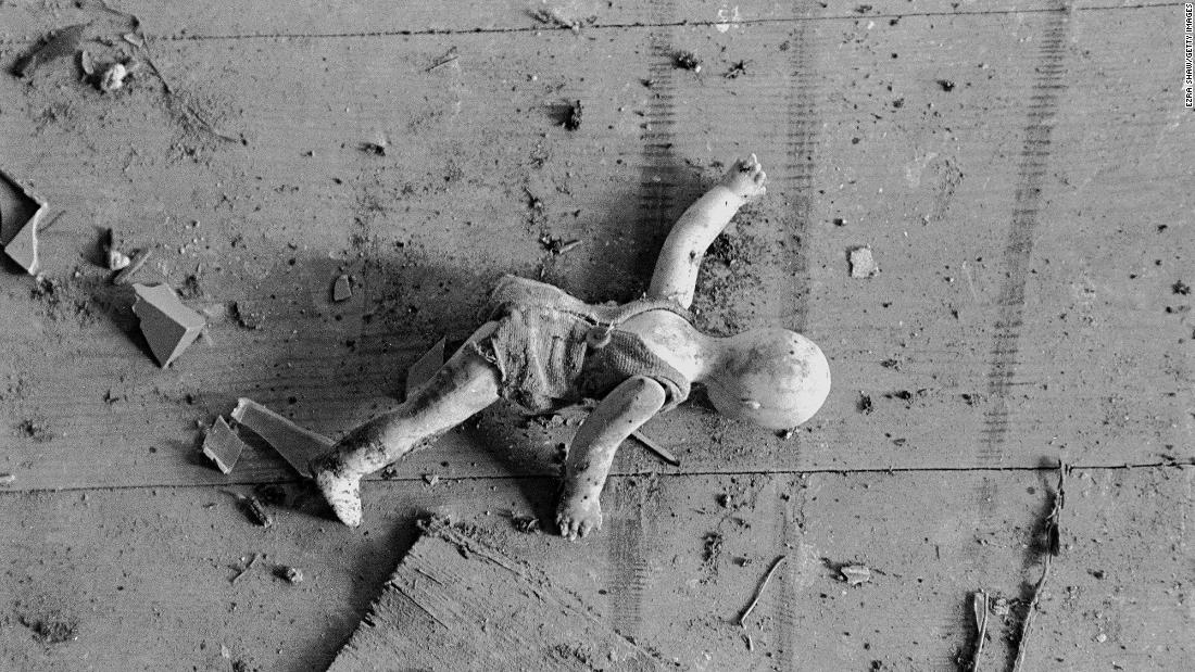 A doll remains in an evacuated village in Belarus near Chernobyl. Millions of people were exposed to dangerous radiation levels, and &lt;a href=&quot;https://www.cnn.com/2021/04/23/health/chernobyl-radiation-intl-scli/index.html&quot; target=&quot;_blank&quot;&gt;estimates of the final death toll&lt;/a&gt; from long-term health problems are as high as 200,000.
