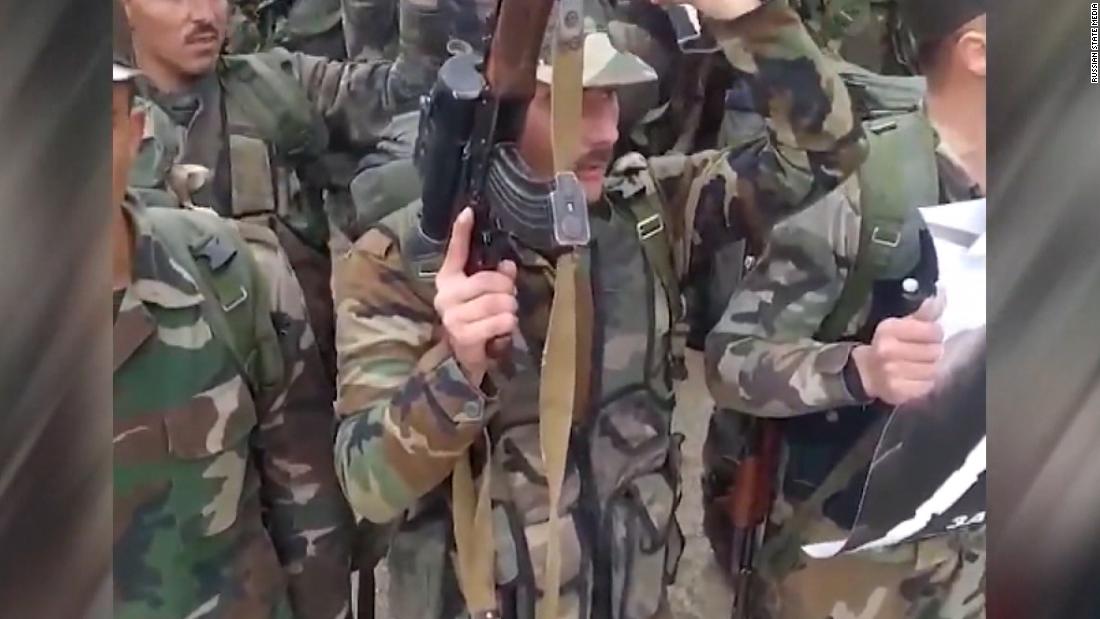 Russian state media claims to show volunteer Syrian fighters