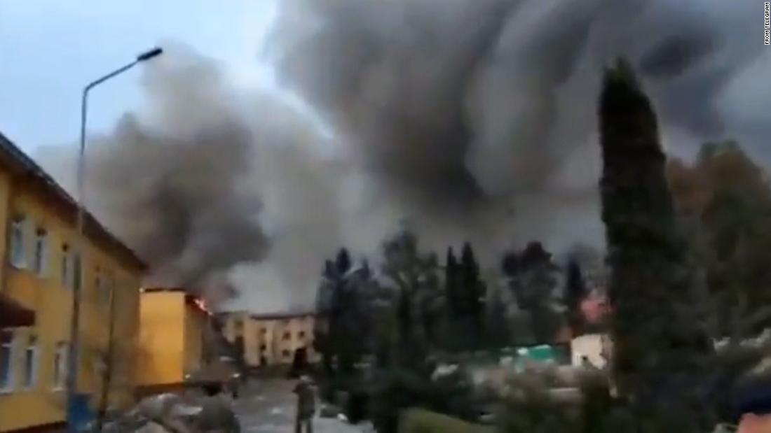 Watch: Video appears to show aftermath of strikes against military base