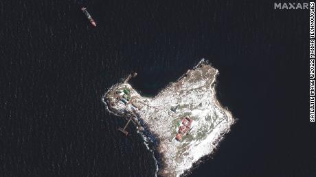 First on CNN: Satellite image shows damage to Serpent Island, where Ukrainian troops defiantly refused to surrender