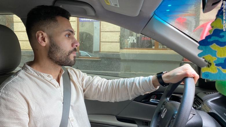 Eslam El Ashery has been driving around Ukraine to help people evacuate.