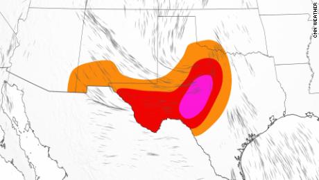 Parts of Texas are under &#39;extremely critical&#39; fire weather risk today -- the highest threat level