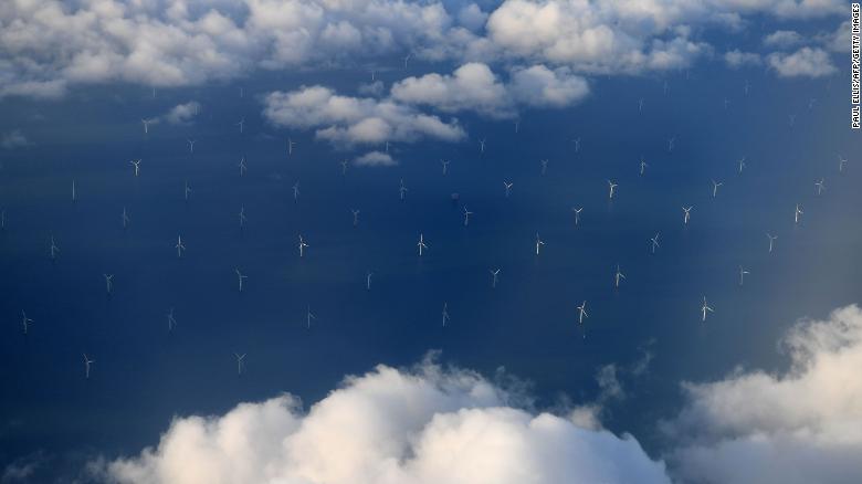 The Burbo Bank Offshore Wind Farm in Liverpool Bay on the west coast of the UK.