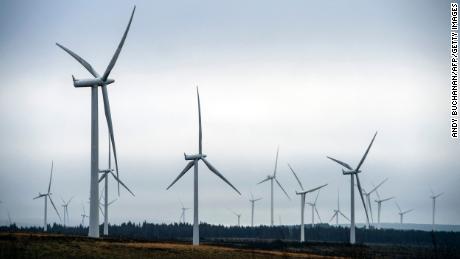 Wind turbines in Eaglesham Moor, southwest of Glasgow, in January. Energy experts say Russia&#39;s war in Ukraine could help spur a renewable energy revolution.