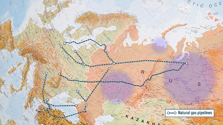 These maps show how natural gas is behind Russia&#39;s power