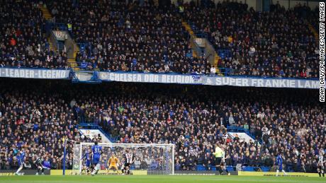 Chelsea fans during the Premier League match against Newcastle United at Stamford Bridge, London on March 13.
