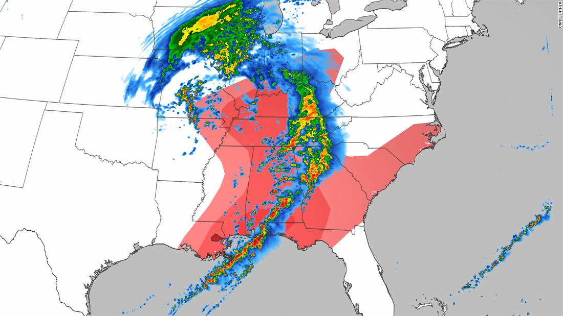 Powerful storms cause injuries, damage in Southeast as forecast calls for strong winds, hail and possibly tornadoes