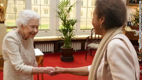 The Queen held a private audience to present the Queen&#39;s Gold Medal for Poetry to Grace Nichols at Windsor Castle on Wednesday. 