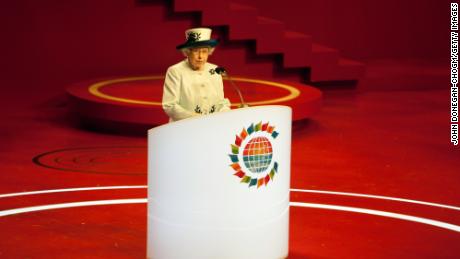 The Queen opens the 2011 Commonwealth Heads of Government Meeting in Perth, Australia.