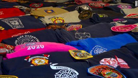 Alli Marois has received dozens of t-shirts from firefighters across the country.