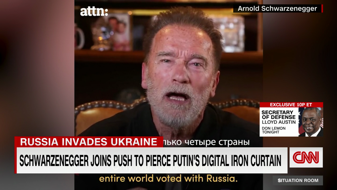 Schwarzenegger rebukes Putin in video – CNN Video