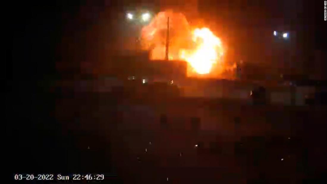 Video shows moment of large explosion in Kyiv