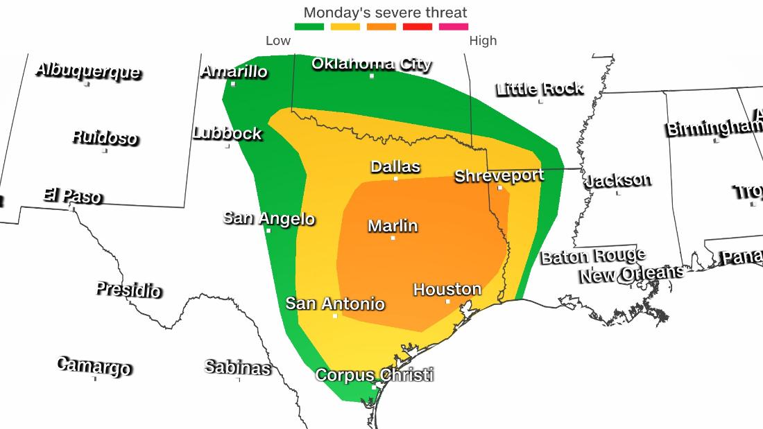 Weather forecast Texas experiencing wildfires and severe storm threat