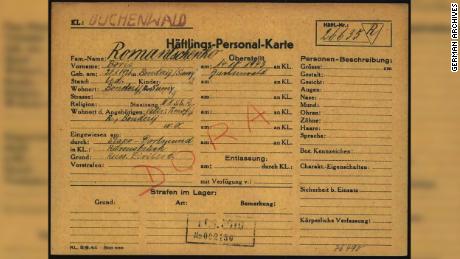 Romanchenko&#39;s record from Buchenwald concentration camp.