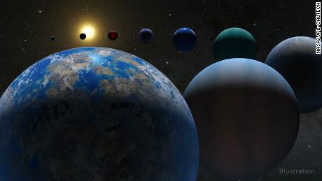 This illustration displays the variety of exoplanets that exist beyond our solar system.