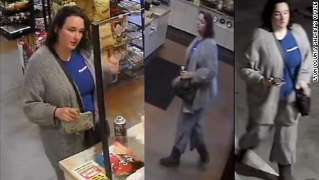 Naomi Irion seen in video surveillance footage at a Walmart the morning she was allegedly abducted.