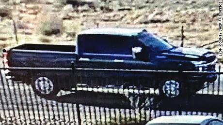 Lyon County Sheriff&#39;s Office released an image of a vehicle, identified as a dark colored 2020 or newer Chevrolet, 2500, High Country 4 door pickup truck.