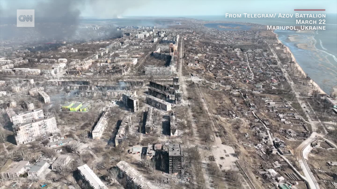 Shocking aerial footage shows Ukrainian city ‘reduced to ashes’ – CNN Video