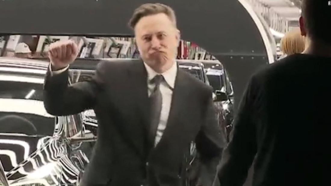 Watch Elon Musk bust a move at new Tesla plant – CNN Video