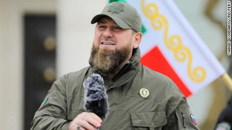 Ramzan Kadyrov addresses fighters in Grozny, the capital of Chechnya, Russia, on February 25. 