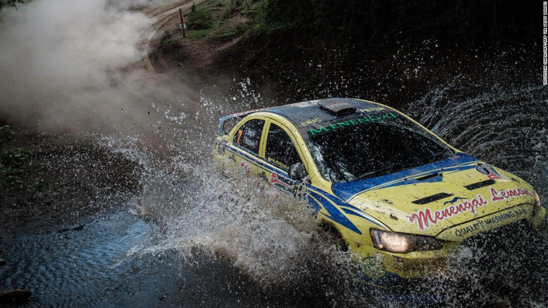 Kenyan Eric Bengi and his co-driver Peter Mutuma traverse a stream during the African Rally Championship (ARC) Equator Rally Kenya at Soysambu Conservancy in Nakuru,&lt;strong&gt; &lt;/strong&gt;on April 24, 2021. In 2022 Bengi would become one half of the first all-indigenous Kenyan team to participate in the East African Safari Classic alongside compatriot Mindo Gatimu -- an important moment in the long history of the rally.