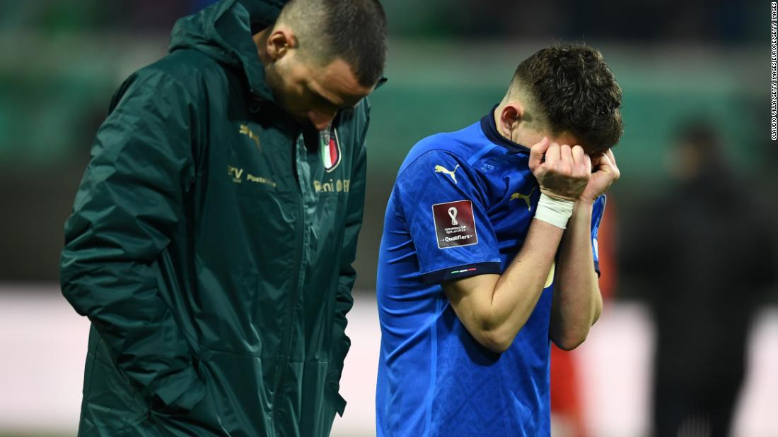 Italy players are ‘destroyed and crushed’ after failing to qualify for 2022 World Cup