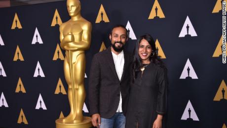 Husband-wife duo Sushmit Ghosh and Rintu Thomas at an Oscars week event on March 23.