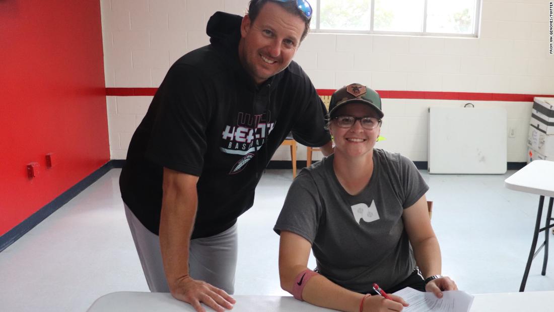 Alexis 'Scrappy' Hopkins becomes first woman to be drafted by a professional baseball team